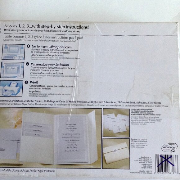 Wilton Wedding Invitation Card Kit 25 Ct. Wedding Stationary Print Your Own - Picture 4 of 8